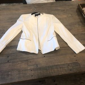 Lafayette 148 white stretch jacket / blazer. Only worn once. Size 2